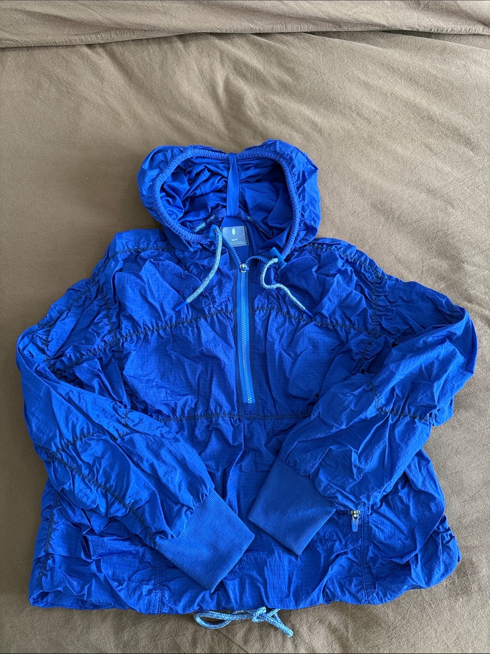 Free People Electric Blue Hooded Anorak Jacket